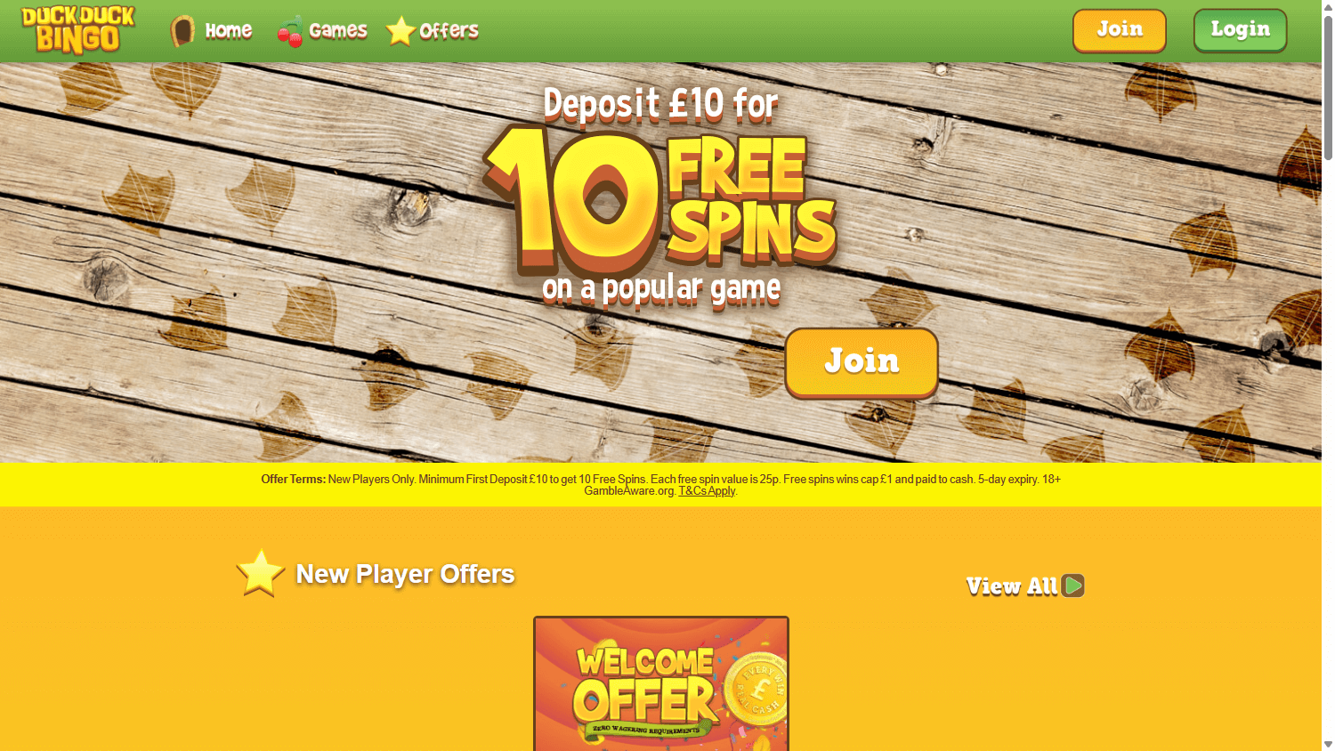 Duck Duck Bingo Casino Desktop screenshot